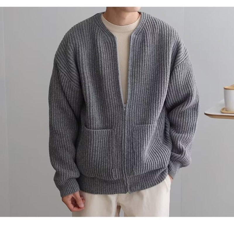 "Laine Raffinée" - Rundhals Strickjacke Oversize