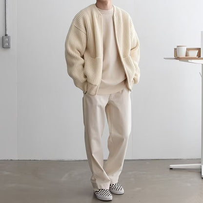 "Laine Raffinée" - Rundhals Strickjacke Oversize