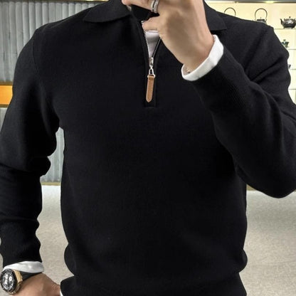 "Tendance Luxe" Halber Reißverschluss Stehkragen