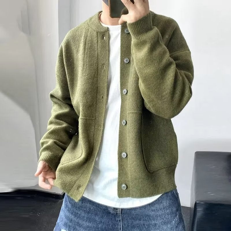 "Épure Japonaise" Japanische Rundhals-Strickjacke