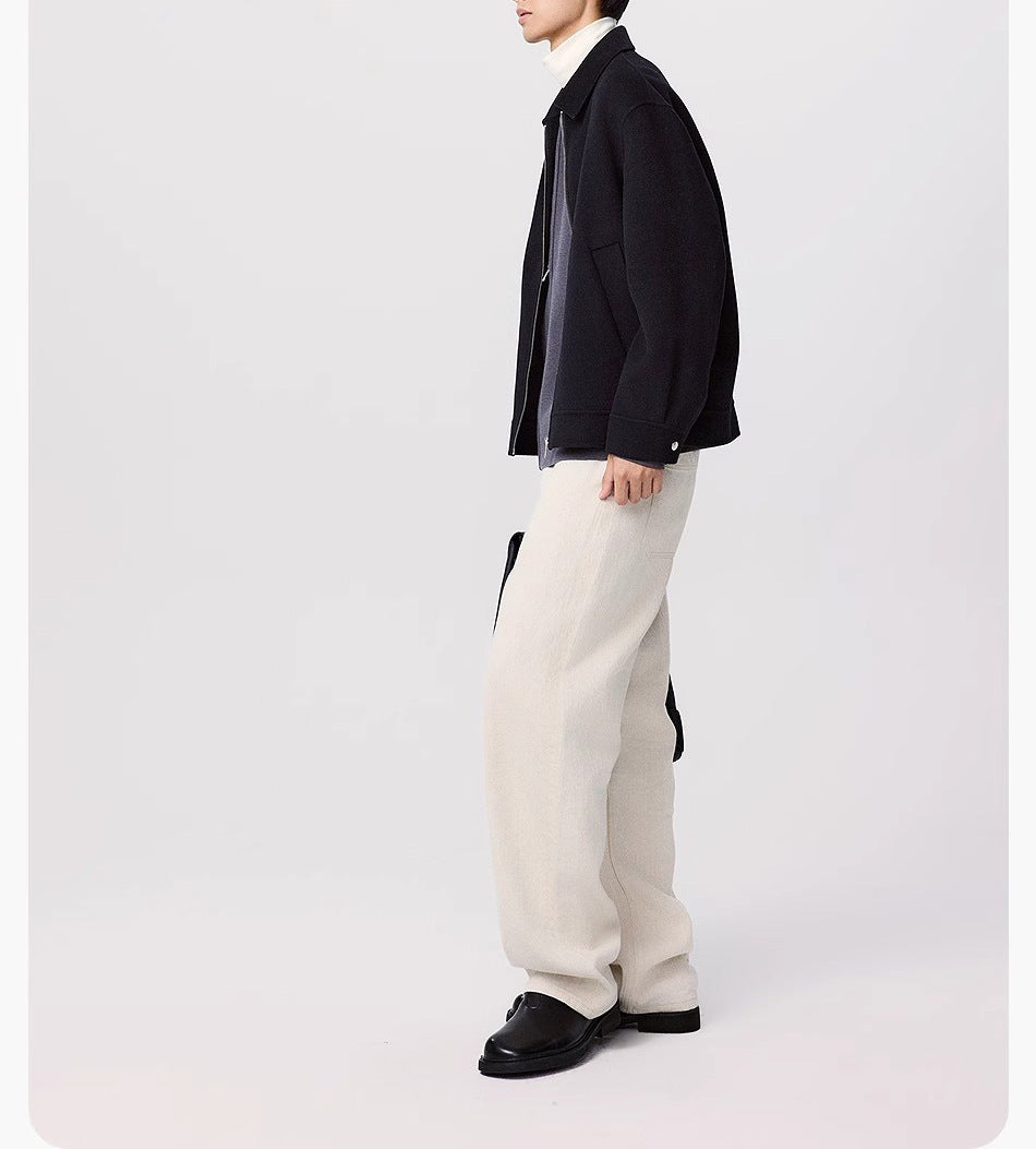 Élégance double-Face Herren-Wolljacke mit kurzem Revers
