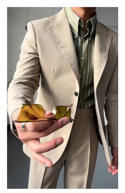 "Chemise Rayée Classique" italienisches Retro-Hemd Langarm-Streifenhemd