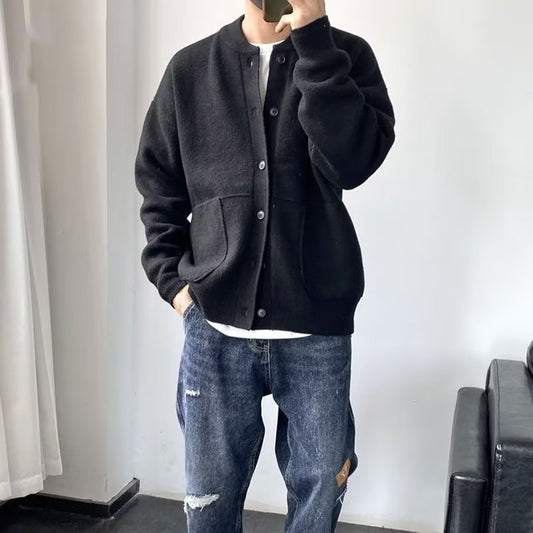 "Épure Japonaise" Japanische Rundhals-Strickjacke