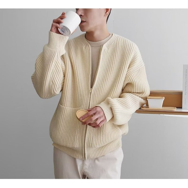 "Laine Raffinée" - Rundhals Strickjacke Oversize