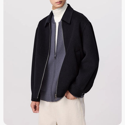 Élégance double-Face Herren-Wolljacke mit kurzem Revers