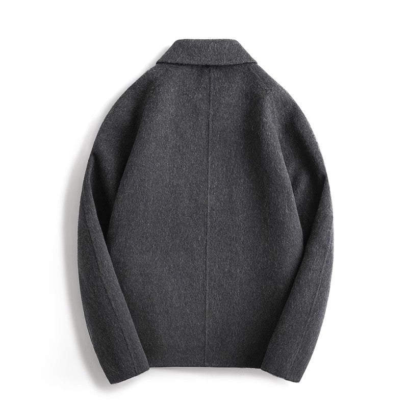 Le Manteau Dualité - Wollmantel aus Schafwolle mit Revers und Reißverschluss