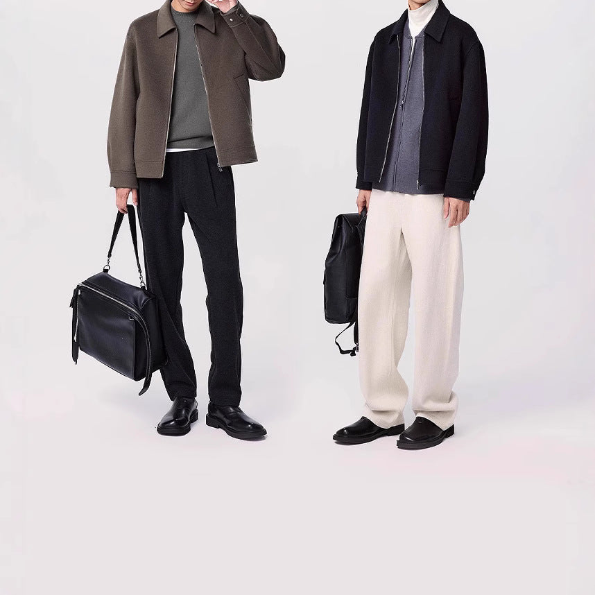 Élégance double-Face Herren-Wolljacke mit kurzem Revers