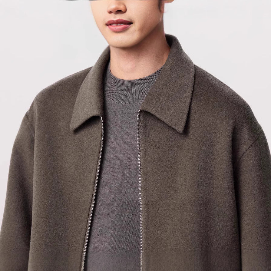 Élégance double-Face Herren-Wolljacke mit kurzem Revers