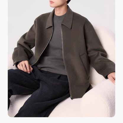 Élégance double-Face Herren-Wolljacke mit kurzem Revers