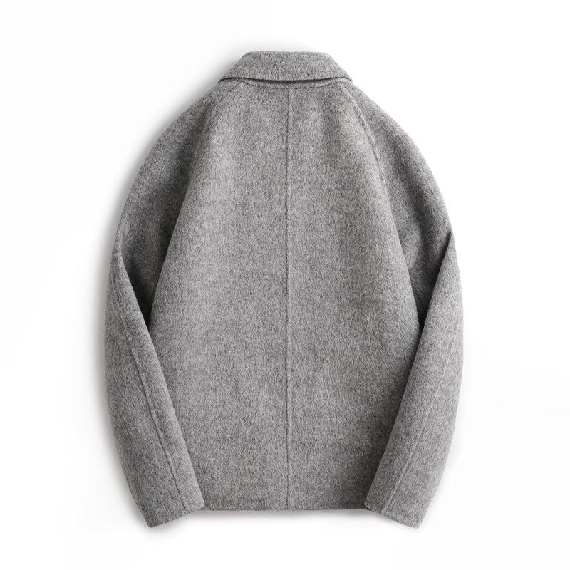 Le Manteau Dualité - Wollmantel aus Schafwolle mit Revers und Reißverschluss