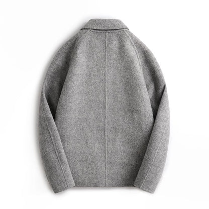 Le Manteau Dualité - Wollmantel aus Schafwolle mit Revers und Reißverschluss