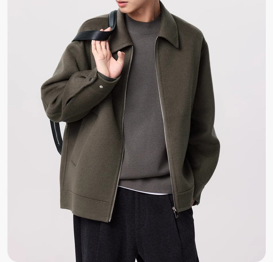 Élégance double-Face Herren-Wolljacke mit kurzem Revers