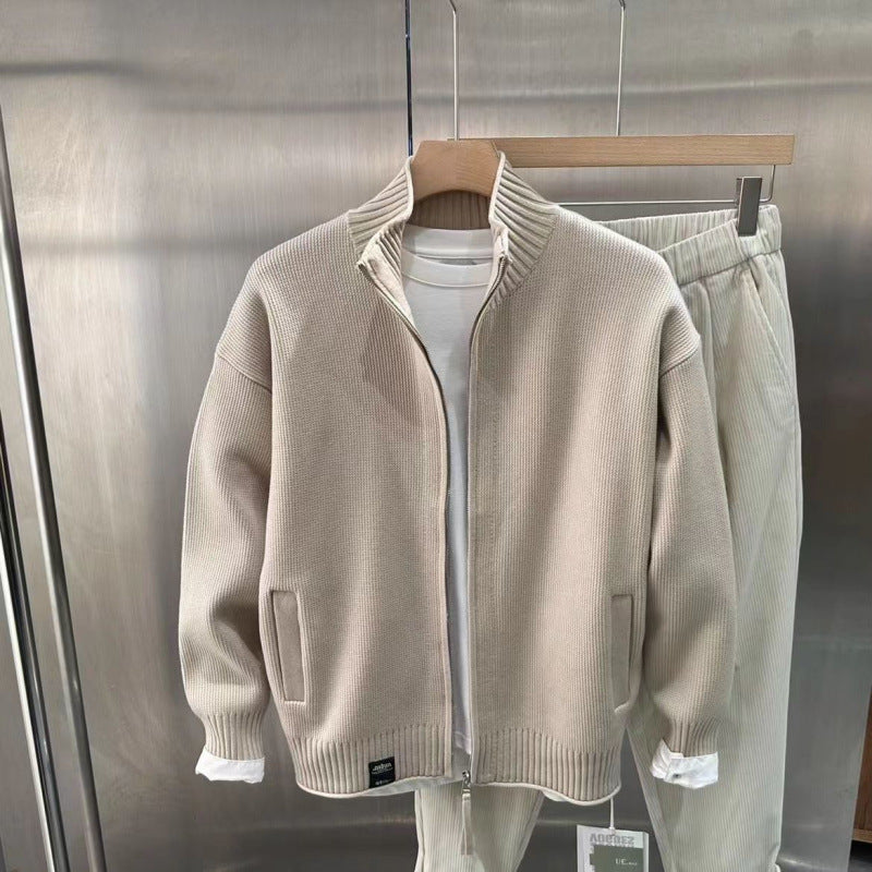 "Cardigan-Héritage" Strickjacke Stehkragen Regular Fit