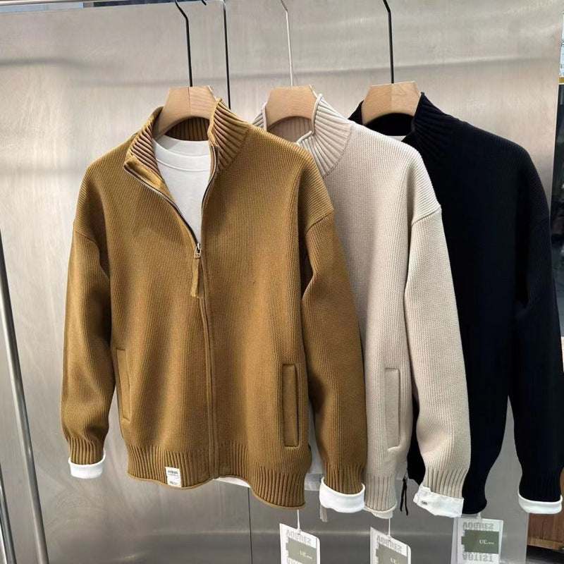 "Cardigan-Héritage" Strickjacke Stehkragen Regular Fit
